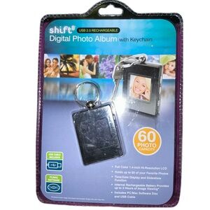 SHIFT3 Digital Photo Album with Keychain USB2 Rechargeable 60 Photo Capacity